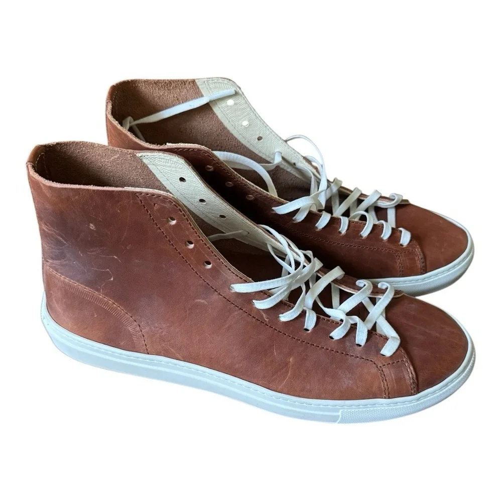 Opie Way Leather High Top Sneakers Men's Size 12 Brown Made USA NWOB Rare